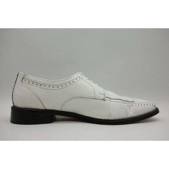Stacy Adams White Crocodile Print Leather Lace Up Dress Oxfords Shoes Men\'s 8 M main image 12